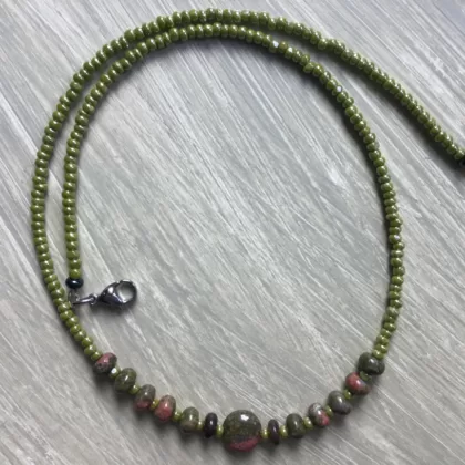 Lush Green and Pink Necklace