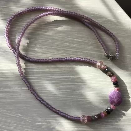 Raw Ruby Pendant Necklace