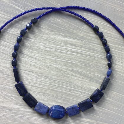 Dumortierite squares Necklace